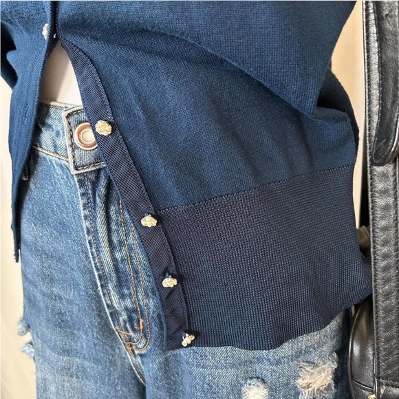 WHBM blue button-up cardigan size Large. - Picture 8 of 8